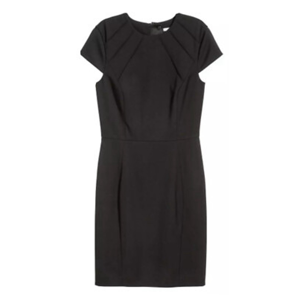 H&M Black Sheath Midi Dress Size 0